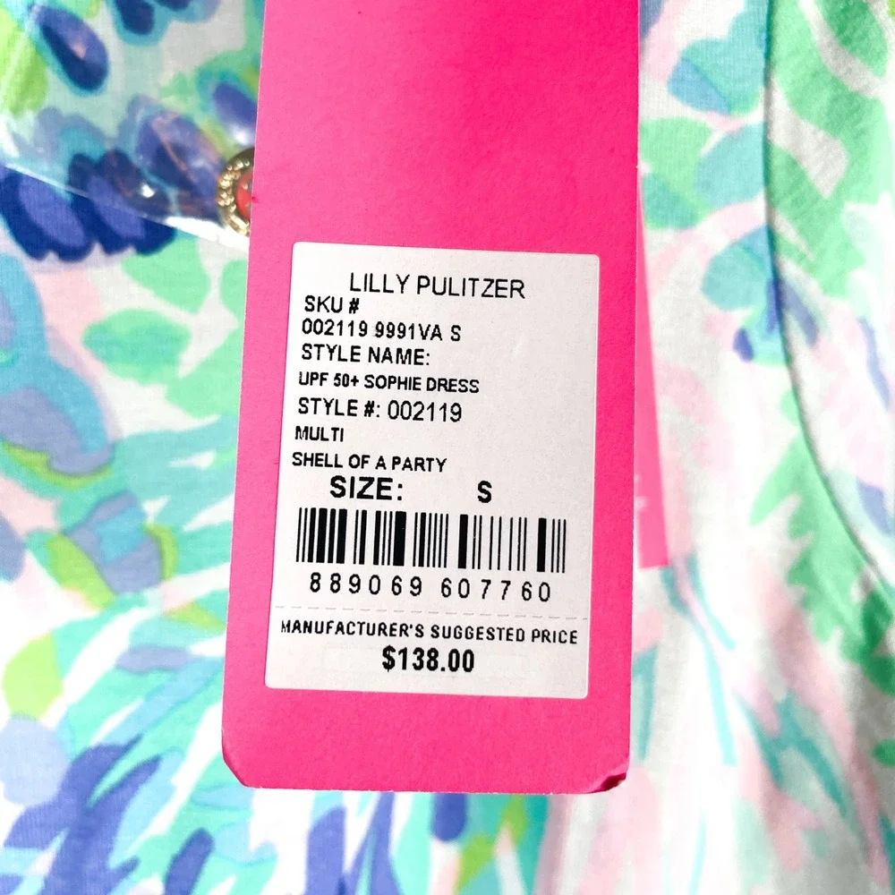 Lilly Pulitzer UPF 50+ Sophie Dress Shell of A Party Print Buttons‎ Size S - Picture 6 of 9